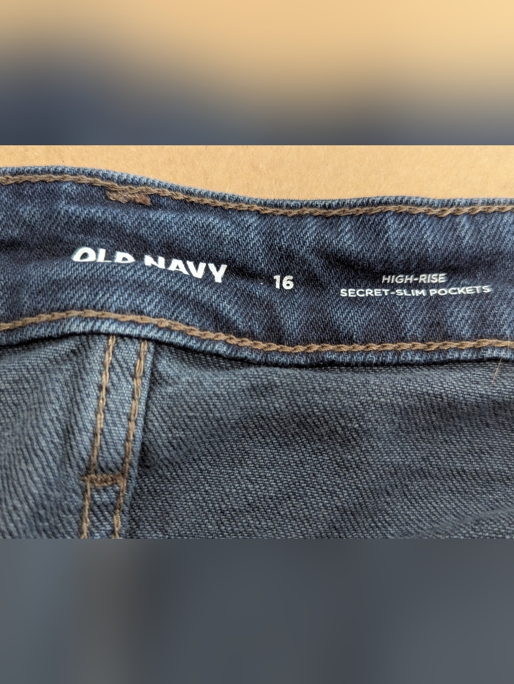 Old Navy Blue Denim High-Rise Frayed Hem Jeans Mini Skirt Sz 16 *NWT - Picture 6 of 9